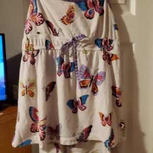 Butterfly Pajama Set.  Size Medium.  Capri bottoms with a cami top.